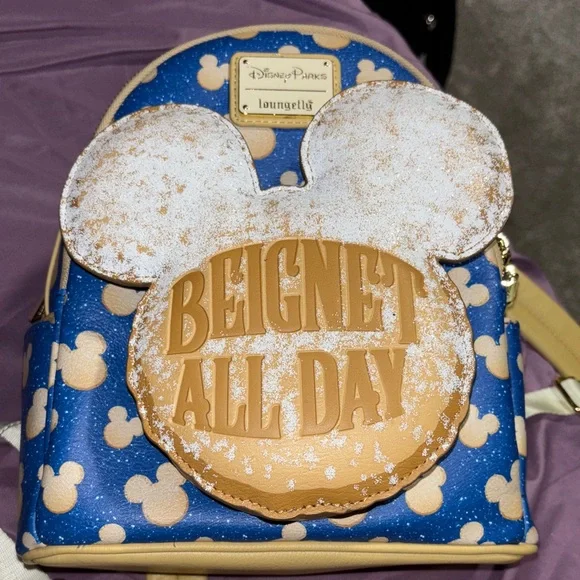 Loungefly Blue and Tan Mickey Mouse Backpack - Picture 1 of 2